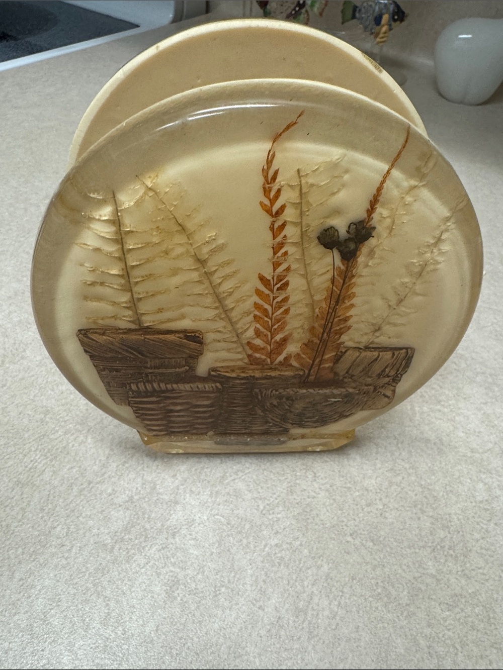 Lucite vintage napkin holder